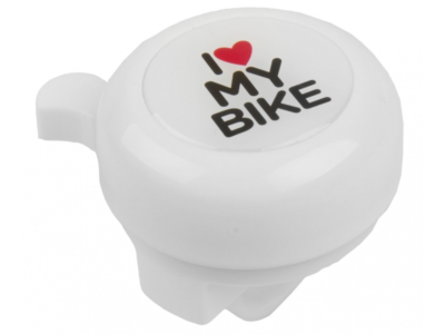 Zvonček I LOVE MY BIKE - biely
